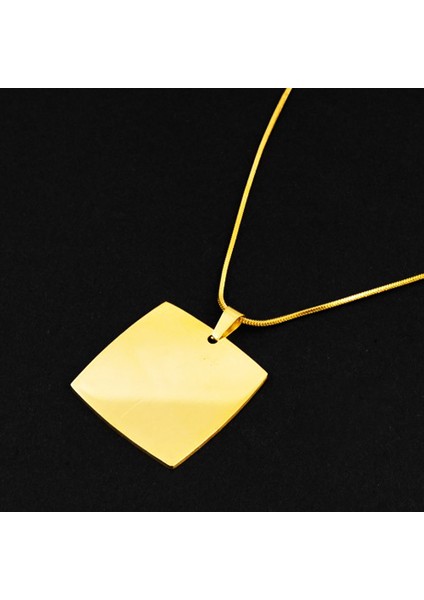 Kişiye Özel Isimli Kararmaz Çelik Kolye Kare Kolye Sonsuzluk Işareti Harf Baskılı indirimleri