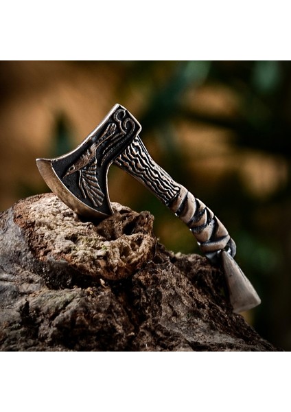 Gümüş Balta Kolye 925 Ayar Gümüş Viking Baltası Mat Erkek Kolye fırsatları