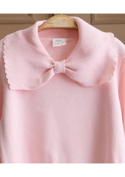 Kız Yaka Fiyonklu Triko Takım modelleri