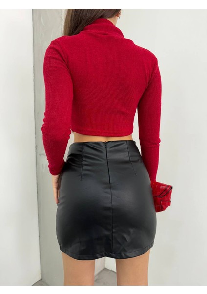 Lymens Fashion Likralı Yandan Büzgülü Triko Bluz modelleri