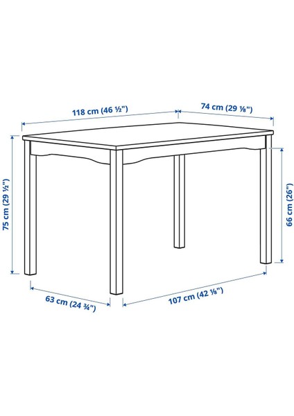Mutfak Masası, Gri Renk 118 x 74 cm , 4 Kişilik Hauga