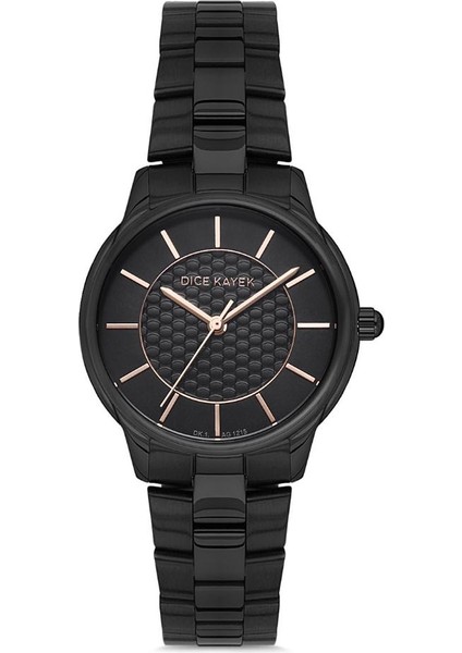 DK.1.AG1215.19 Çelik Kasa Çelik Kordon 5 Atm Suya Dayanıklılık Siyah Renk Kadın Kol Saati