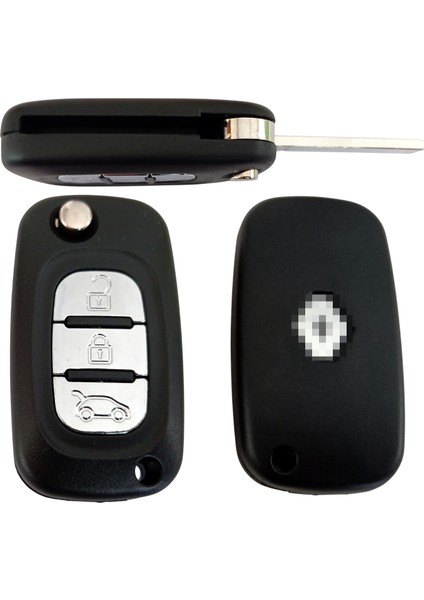 Renault Megane 3 Fluence Uyumlu Anahtar Kumanda Kabı Oto Anahtarlık 3 Tuşlu Logolu