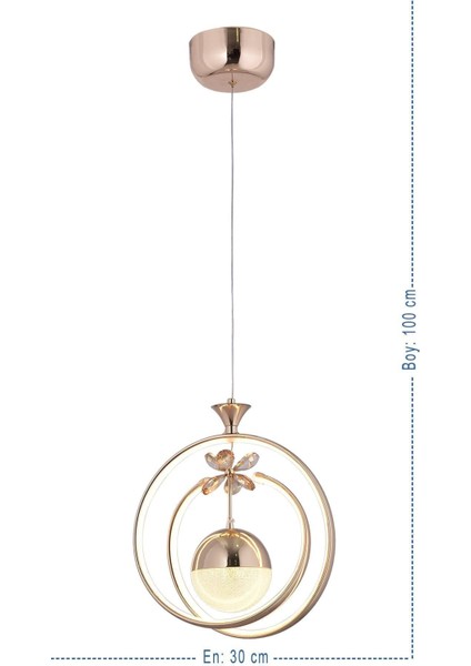 3 Renkli Led Kristal Avize, Şık ve Parlak, 30x98 cm, Alüminyum Malzeme modelleri
