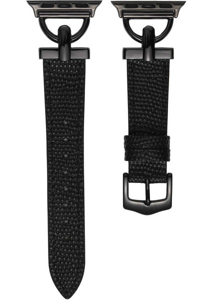 Apple Watch 3/4/5/6/7/se/8/9/10/ultra-Ultra 2 Seri 38-40-41MM Krd-53 Yarım Halka ve Deri Gövdeli Kordon modelleri