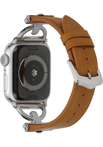 Apple Watch 3/4/5/6/7/se/8/9/10/ultra-Ultra 2 Seri 38-40-41MM Krd-53 Yarım Halka ve Deri Gövdeli Kordon fiyatları