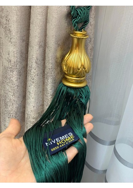 Nivemeshome Zümrüt Yeşili Saçaklı Gold Aparat Tavan Toplama Braçol