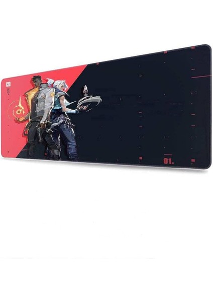 Kasırga Valorant 1 Red Oyuncu Mouse Pad 90X40 cm Kaymaz Dikişli