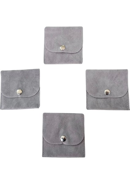 Kadife (Süet) Zarf Kese Gri 25 Adet 7x7 cm Boy Takı, Altın Kesesi (Çıtçıtlı) fiyatları