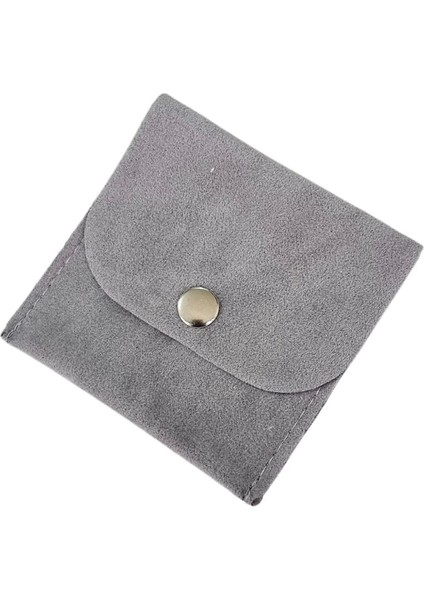 Kadife (Süet) Zarf Kese Gri 25 Adet 7x7 cm Boy Takı, Altın Kesesi (Çıtçıtlı) fırsatları