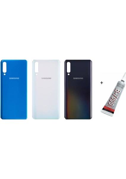 Samsung A50 A505 Arka Batarya Pil Kapağı Beyaz (B7000 15 ml Yapıştırıcı)