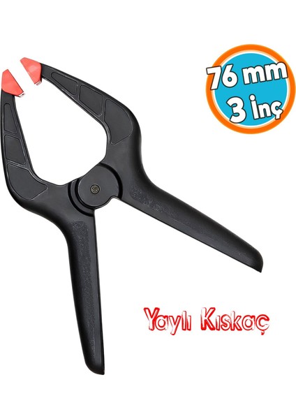 Yaylı Kıskaç Mandal El Tip Işkence Klips Hobi 76 mm 3 Inç