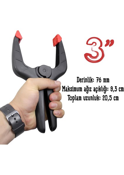Yaylı Kıskaç Mandal El Tip Işkence Klips Hobi 76 mm 3 Inç