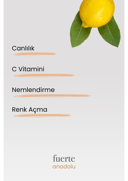 Fuerte Anadolu Limon Sabun - C Vitamini, Sivilce ve Cilt Gözenekleri Için