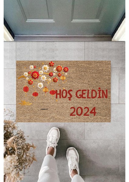 Yeni Yıl Konsepti Dijital Baskı PY-175111130 Kapı Önü Paspası