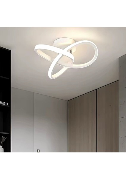 Tekno Trust Modern Tasarım Bumerang Tekli Sarkıt LED Avize Beyaz Gövde Salon Mutfak Hol Oturma Odası Avizesi