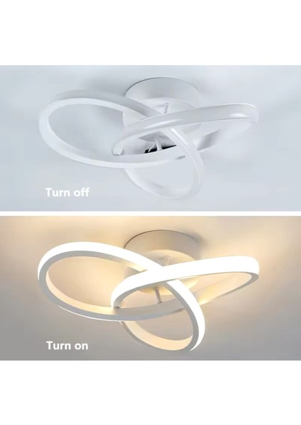 Tekno Trust Modern Tasarım Bumerang Tekli Sarkıt LED Avize Beyaz Gövde Salon Mutfak Hol Oturma Odası Avizesi