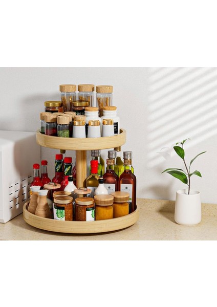 Bambu Iki Katlı Lüx Sunumluk