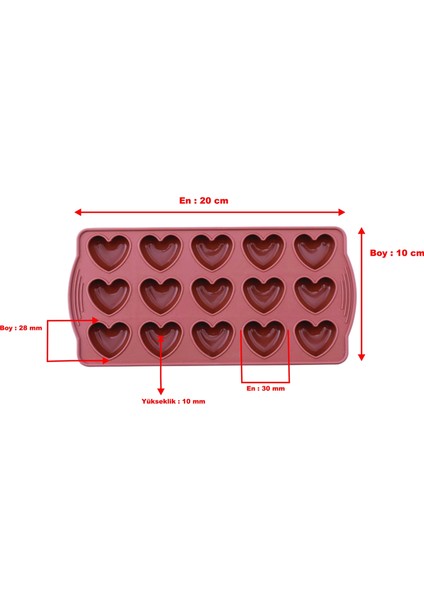 Silikon Kalp Buzluk ve Çikolata Kalıbı