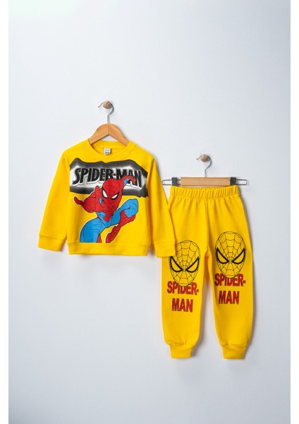 Spider Man Baskılı Çocuk Sweatshirt Takım