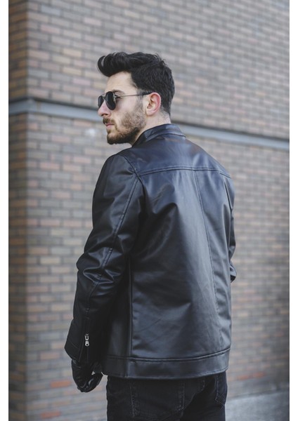 Tuci Demian Kısa Yaka Slim Fit Erkek Deri Ceket modelleri