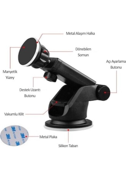 Manyetik Vantuzlu Uzayabilen Araç Içi Telefon Tutucu Car Holder fiyatları