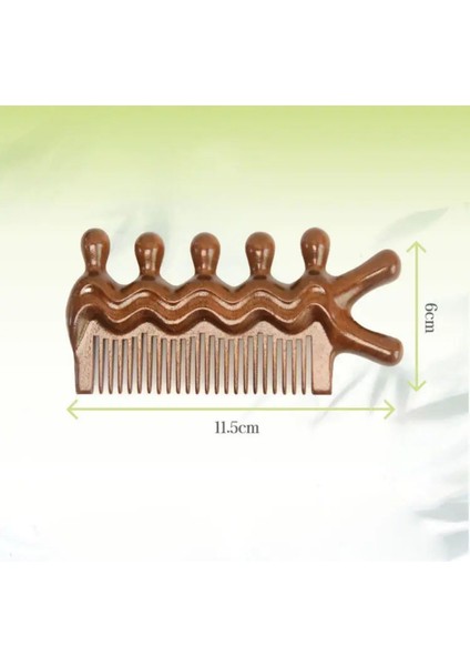 Ahşap Sandal Ağacı Gugu Masaj Yüz Masaj Gua Sha Saç Tarağı Model 7