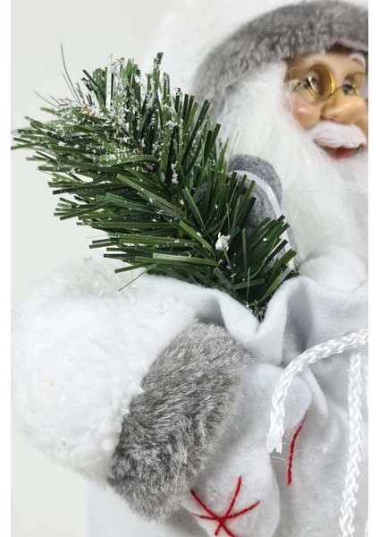 Noel baba Figür Biblo Yılbaşı Süsü 45 cm Büyük Boy Beyaz Noel Baba ME126R