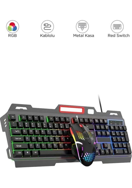 Rgb Işıklı Gaming Oyuncu Klavye Mouse Seti Türkçe Q Klavye Oyun Klavye Mouse Seti