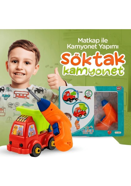 Kutulu 3D Matkap Seti Söktak Araçlar I Kamyon ve Vinç I Duyusal Gelişim