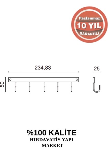 Paslanmaz Pirinç Bella Milas Beșli Askılık fiyatları