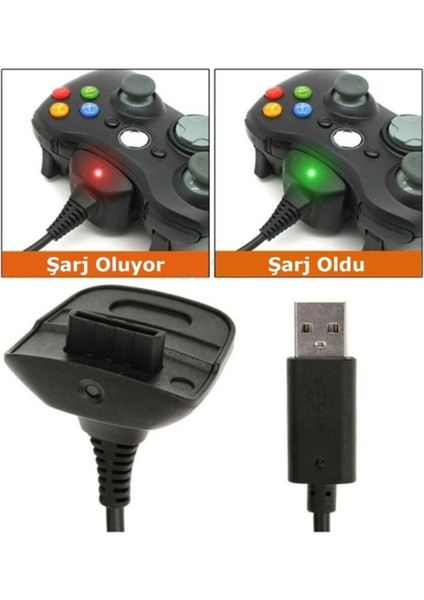 Knt-01 4800 mah Xbox 360 Joystick Kol Batarya Şarj Kablosu