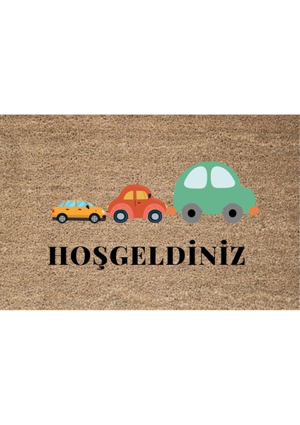 Dijital Baskı Arabalı Renkli Desenli Kapı Önü Paspası