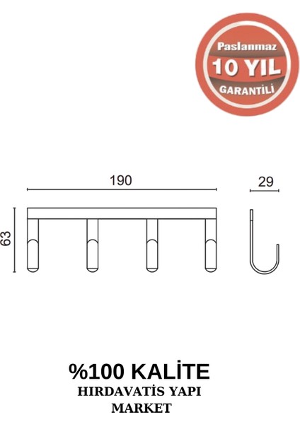 Paslanmaz Pirinç Bella Linda Dörtlü Askılık fiyatları