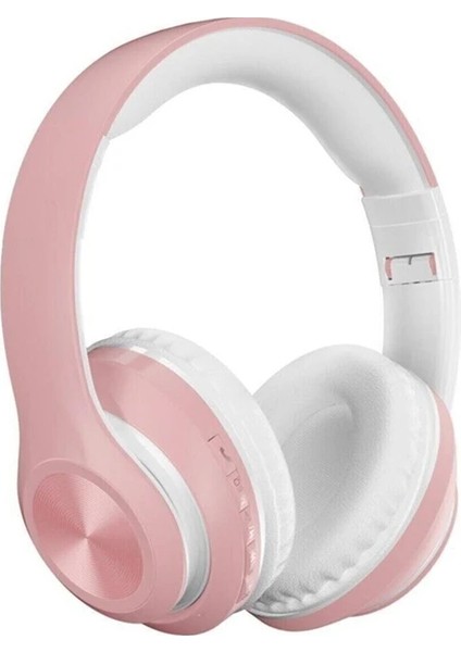 P68 8d Surroundbass Kafa Üstü Bluetooth Stereo Kulaklık+Micro Sd Kart Yuvası (Pembe)