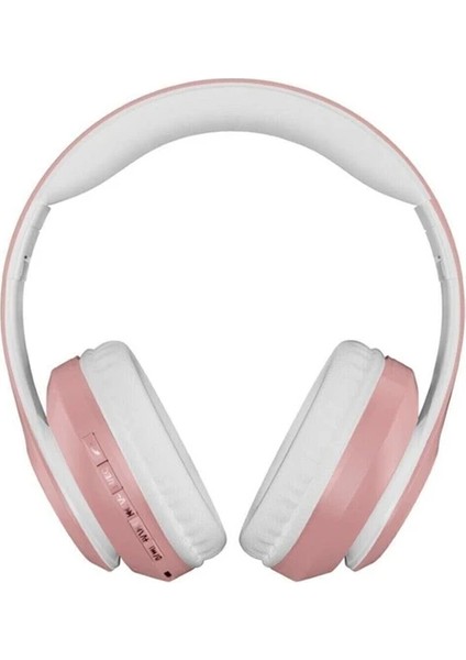 P68 8d Surroundbass Kafa Üstü Bluetooth Stereo Kulaklık+Micro Sd Kart Yuvası (Pembe)