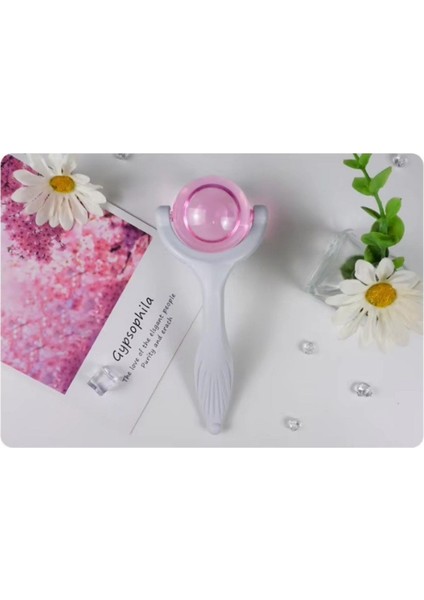 Face Ice Roller Sıcak ve Soğuk Gua Sha Yüz Masaj Silindiri Pembe Renk modelleri
