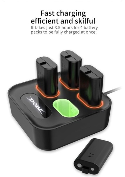 Xbox Series S x Batarya Şarj Dock + 4 Adet Pil Dahil