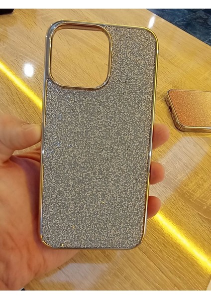 iPhone 15 Pro Max Taşlı Kapak Içi Karbon Hologramlı Darbe Korumalı Kılıf