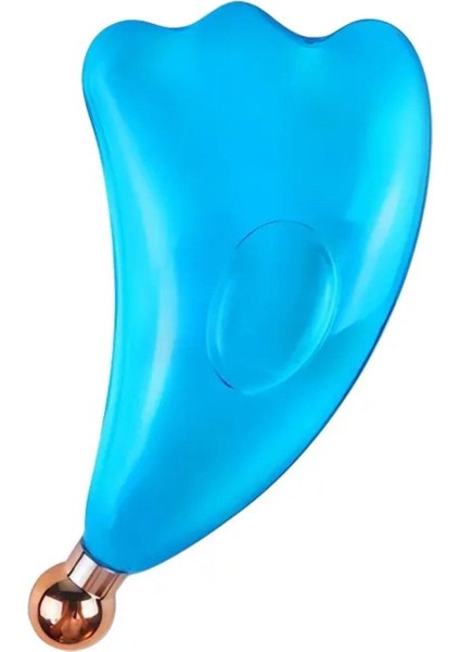 Face Ice Roller Sıcak ve Soğuk Yüz Masaj Gua Sha Aparatı Mavi Renk