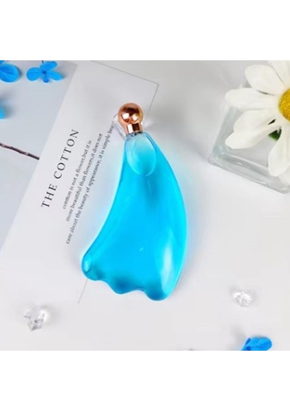 Face Ice Roller Sıcak ve Soğuk Yüz Masaj Gua Sha Aparatı Mavi Renk