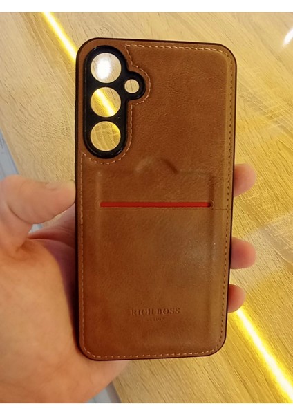 Samsung Galaxy S23 Fe Deri Kartlıklı Içi Karbon Darbe Korumalı Kamera Korumalı Kılıf
