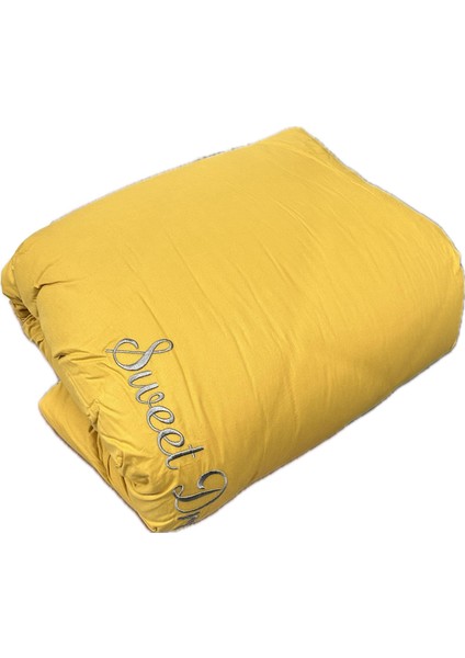 Saten %100 Pamuk Ranforce Tek Kişilik Yorgan Sweet Dreams V3 Sarı-Gri modelleri