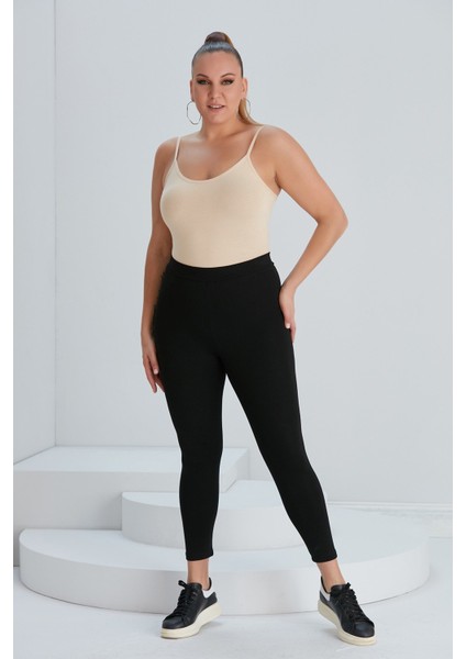 Büyük Beden Siyah Tayt