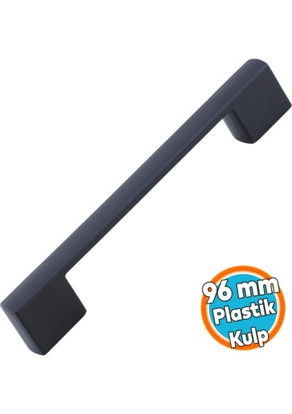 Mobilya Kulp Siyah - Çekmece Mutfak Dolabı Kulbu Sert Plastik - 96 mm