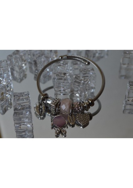 Gözdehome Çelik Bileklik Gümüş Silver Model Kalpli, Balık Charmlı Çelik Bileklik modelleri