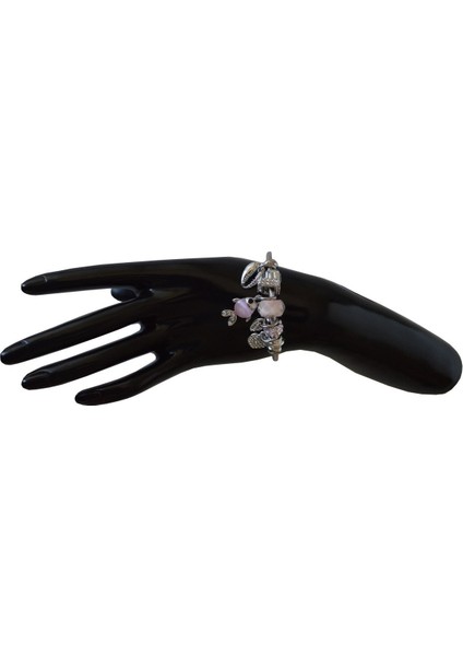 Gözdehome Çelik Bileklik Gümüş Silver Model Kalpli, Balık Charmlı Çelik Bileklik fırsatları