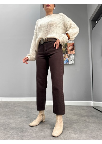 Acı Kahve Paça Kesik Orj Jean