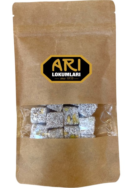 Hindistan Cevizli Çifte Kavrulmuş Antep Fıstıklı Lokum 250 gr fiyatları