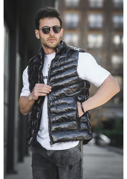 Bl 1696 Slim Fit Extra Parlak Dik Yaka Erkek Şişme Yelek